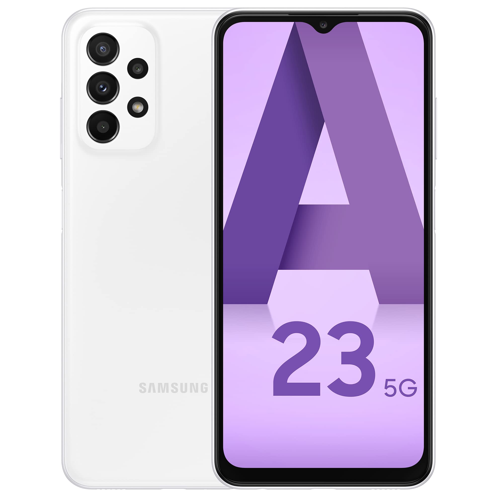 Samsung Galaxy A23, Téléphone Mobile 5G 64Go Blanc, Carte
